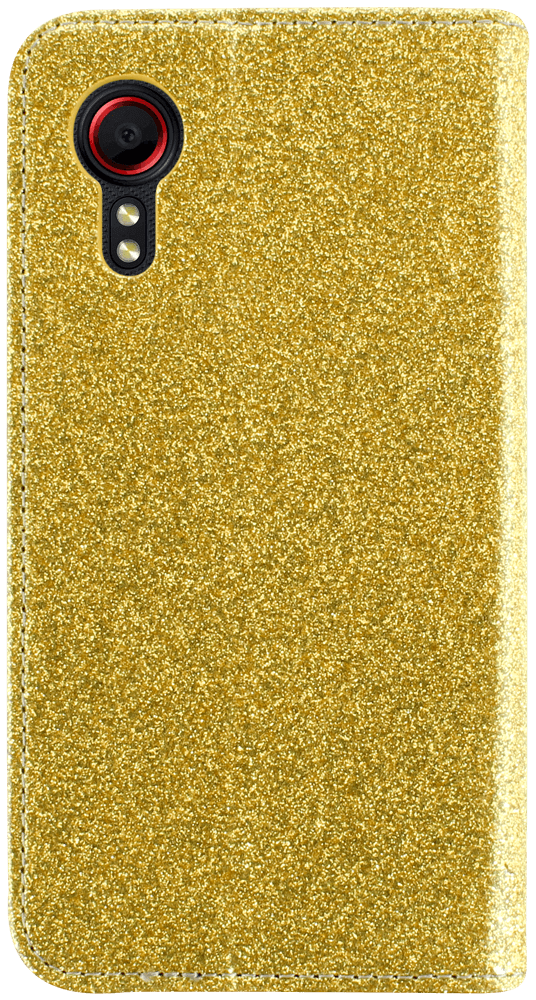 Samsung Galaxy Xcover 5 (SM-G525F) oldalra nyíló flipes bőrtok csillámos arany