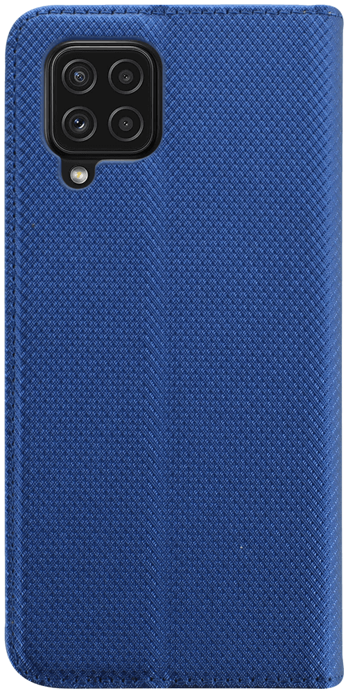 Samsung Galaxy A22 4G (SM-A225F) oldalra nyíló flipes bőrtok rombusz mintás sötétkék