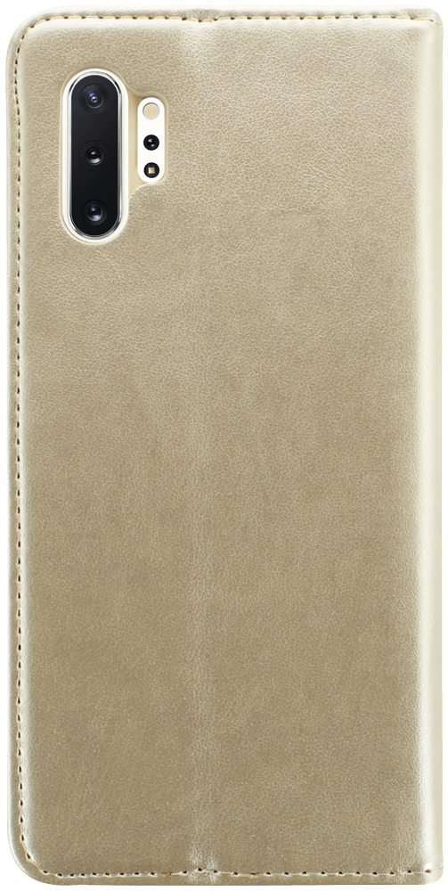 Samsung Galaxy Note 10 Plus oldalra nyíló flipes bőrtok asztali tartó funkciós arany