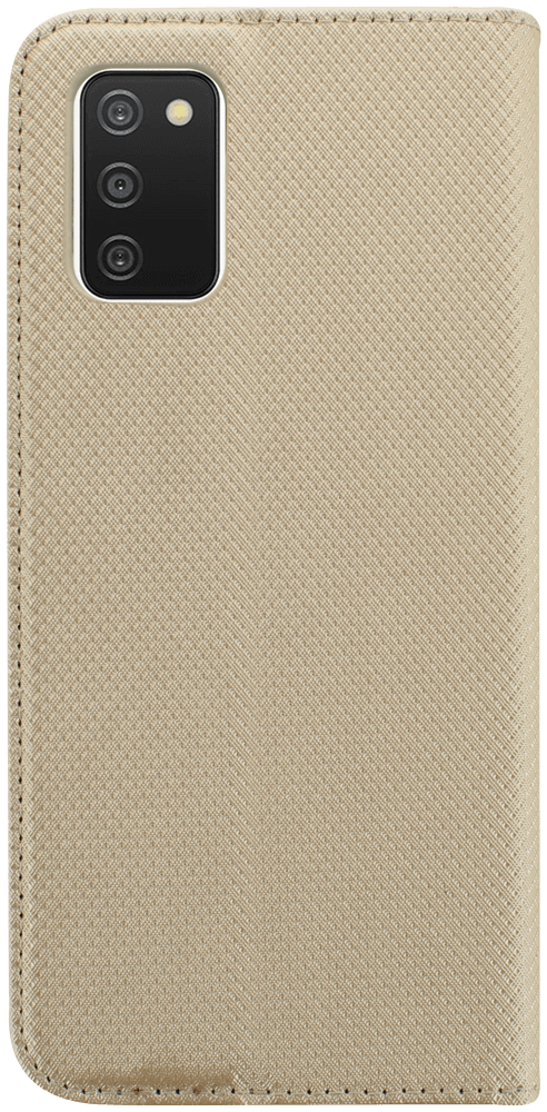 Samsung Galaxy A03s (SM-A037F) oldalra nyíló flipes bőrtok rombusz mintás arany