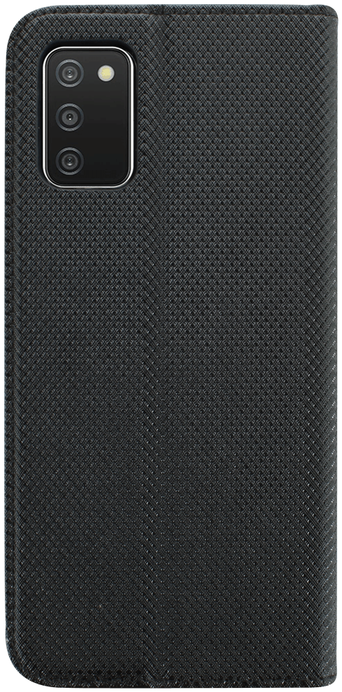 Samsung Galaxy A03s (SM-A037F) oldalra nyíló flipes bőrtok rombusz mintás fekete