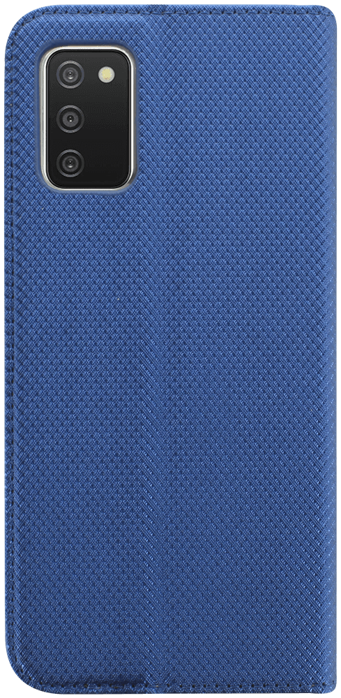 Samsung Galaxy A03s (SM-A037F) oldalra nyíló flipes bőrtok rombusz mintás sötétkék
