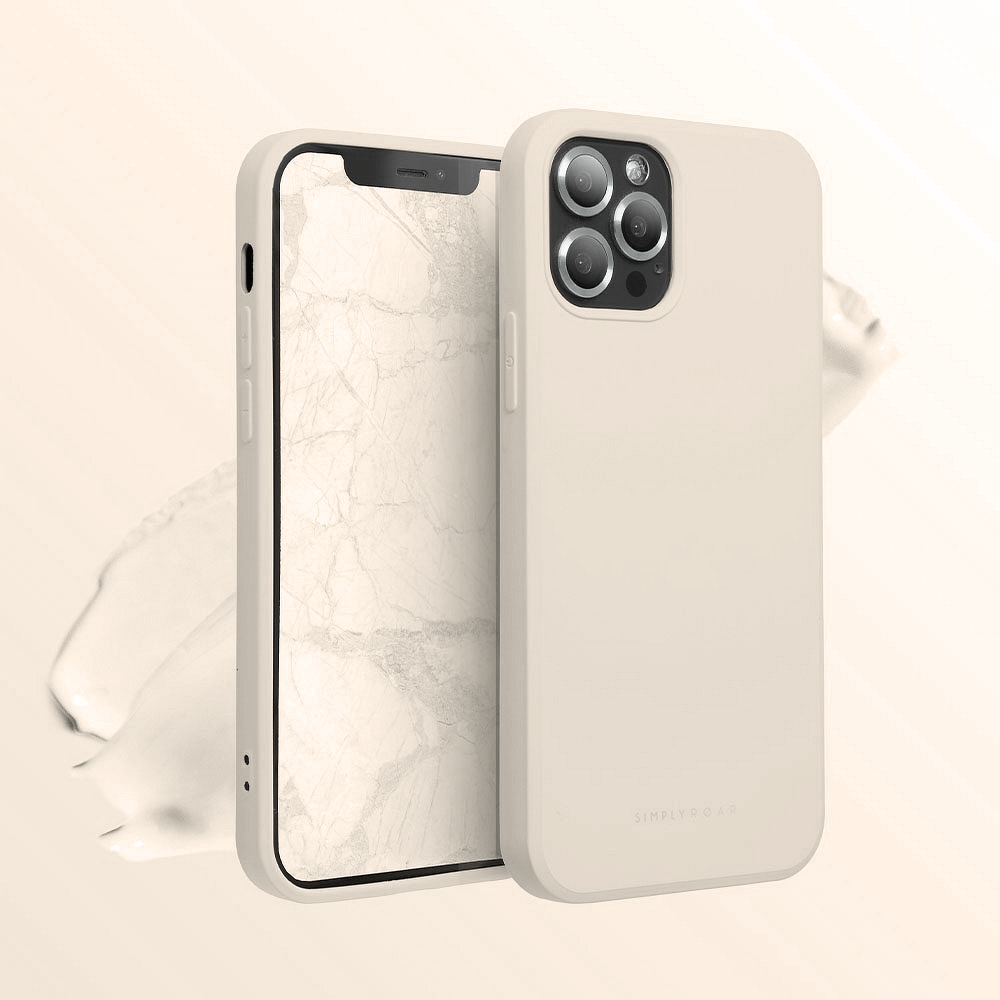 Apple iPhone 13 Pro Max szilikon tok gyári ROAR púder fehér
