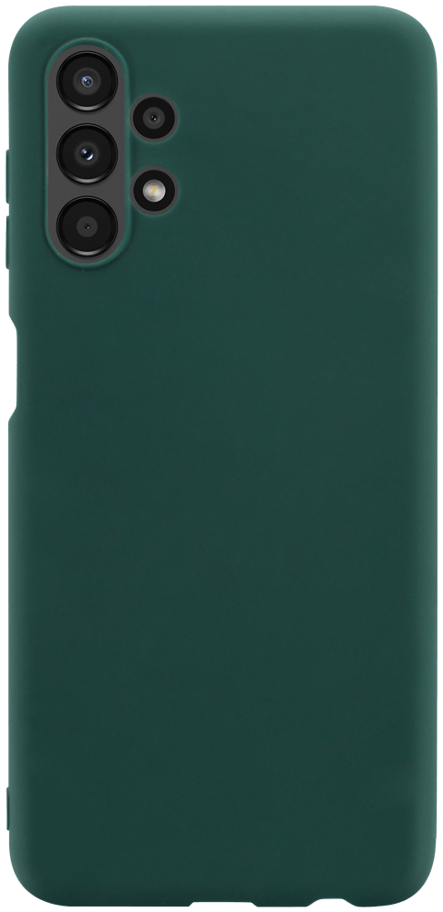 Samsung Galaxy A13 4G (SM-A135F) szilikon tok kameravédővel matt sötétzöld