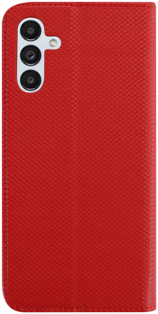 Samsung Galaxy A04s (SM-A047F) oldalra nyíló flipes bőrtok rombusz mintás piros