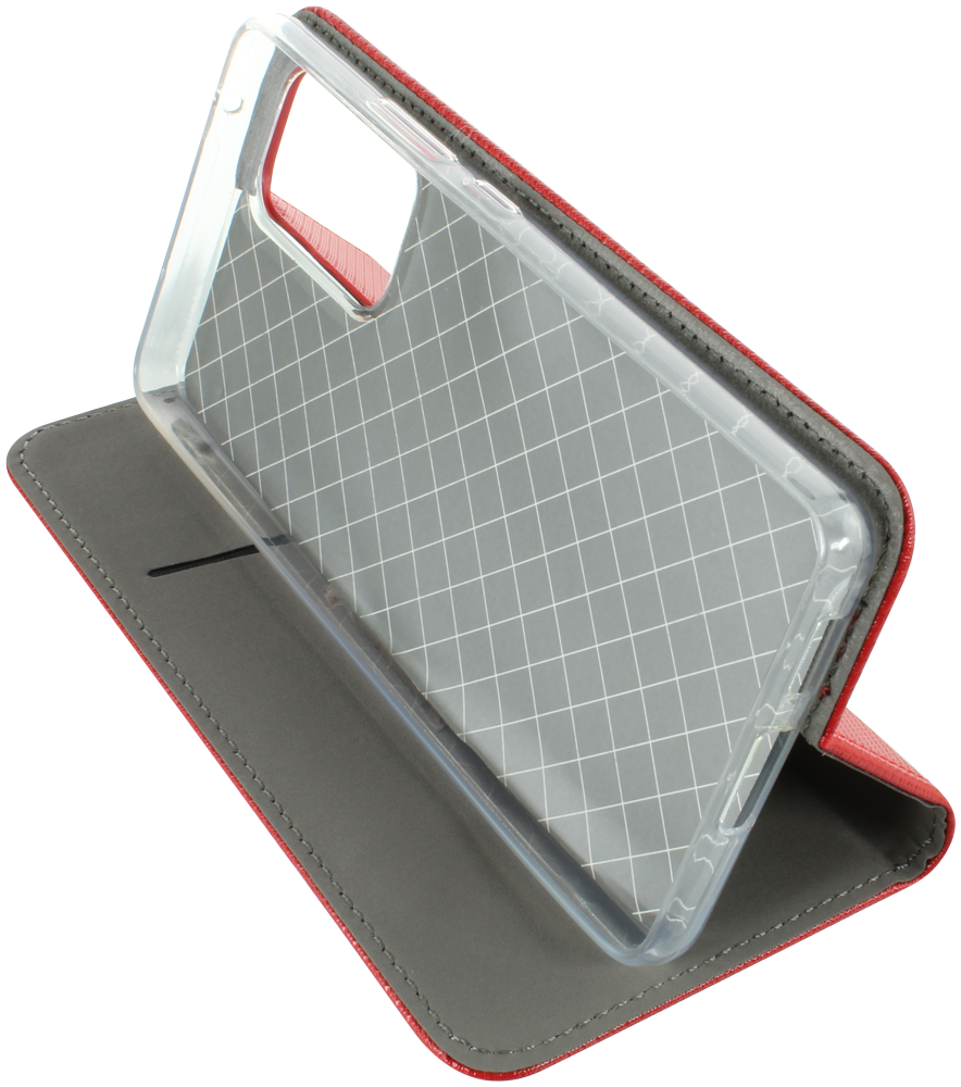 Samsung Galaxy A53 5G (SM-A5360) oldalra nyíló flipes bőrtok rombusz mintás piros