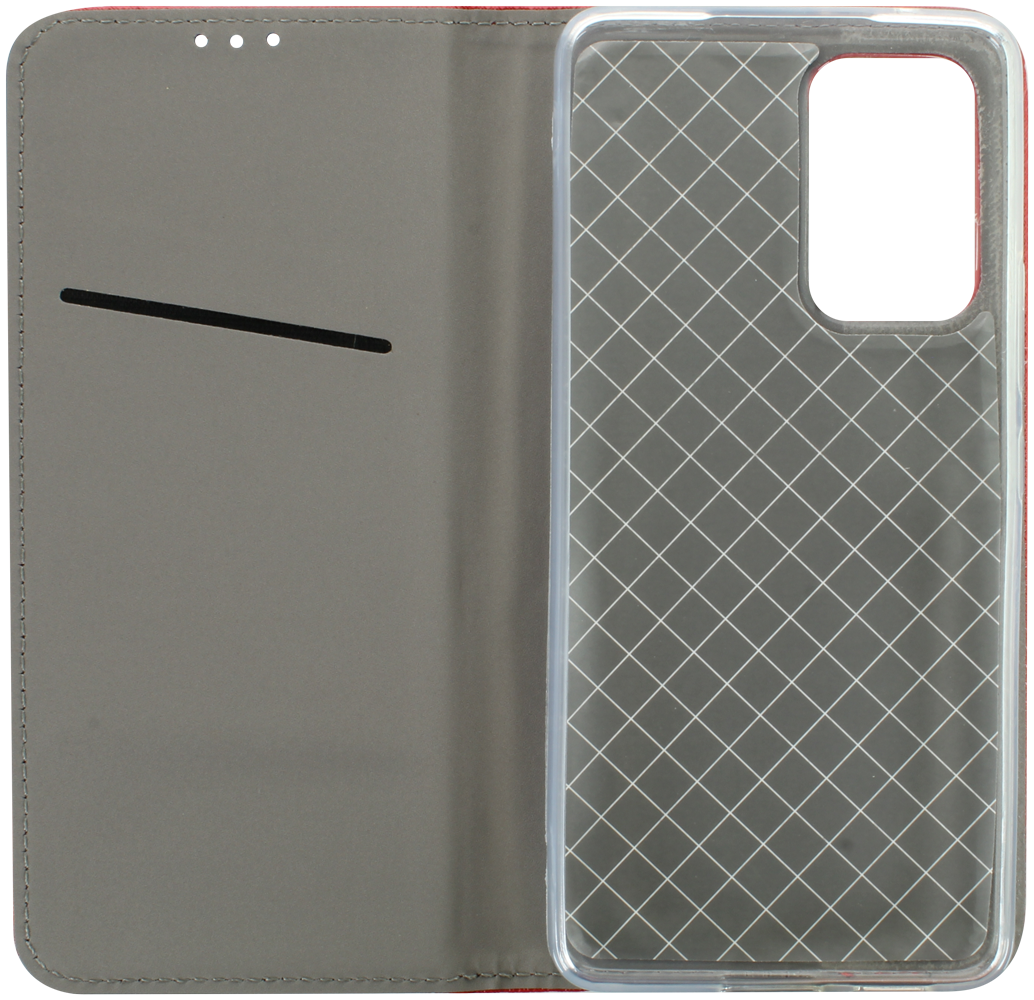 Samsung Galaxy A53 5G (SM-A5360) oldalra nyíló flipes bőrtok rombusz mintás piros