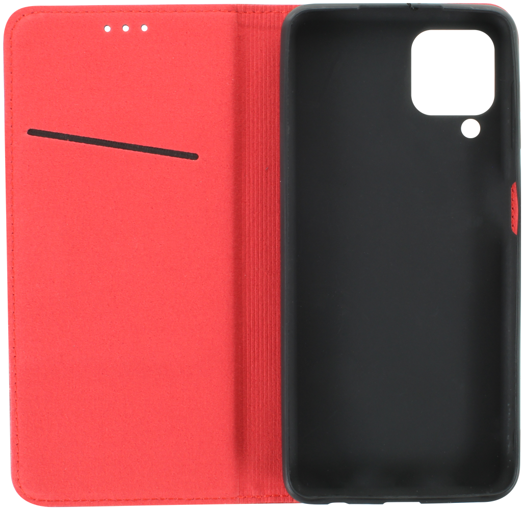 Samsung Galaxy A22 4G (SM-A225F) oldalra nyíló flipes bőrtok valódi bőr piros