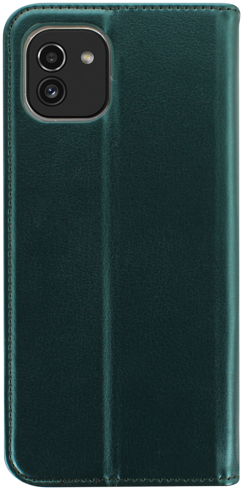 Samsung Galaxy A03 (SM-A035G) oldalra nyíló flipes bőrtok asztali tartó funkciós sötétzöld