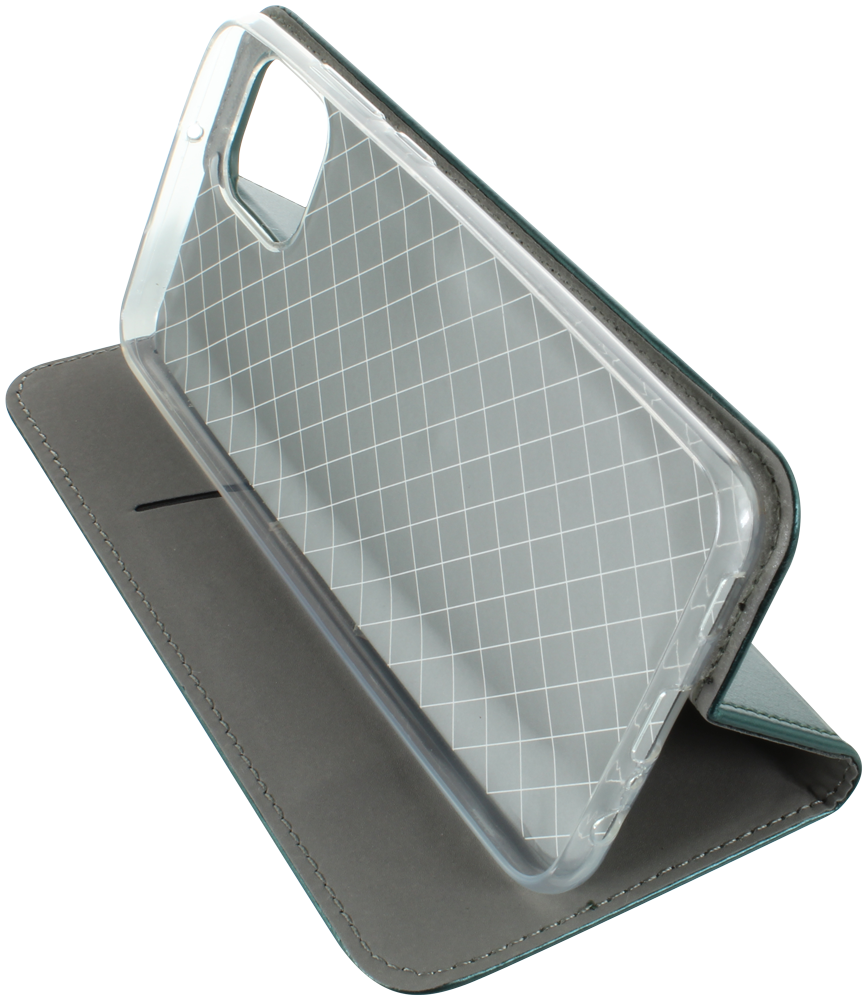 Samsung Galaxy A03 (SM-A035G) oldalra nyíló flipes bőrtok asztali tartó funkciós sötétzöld