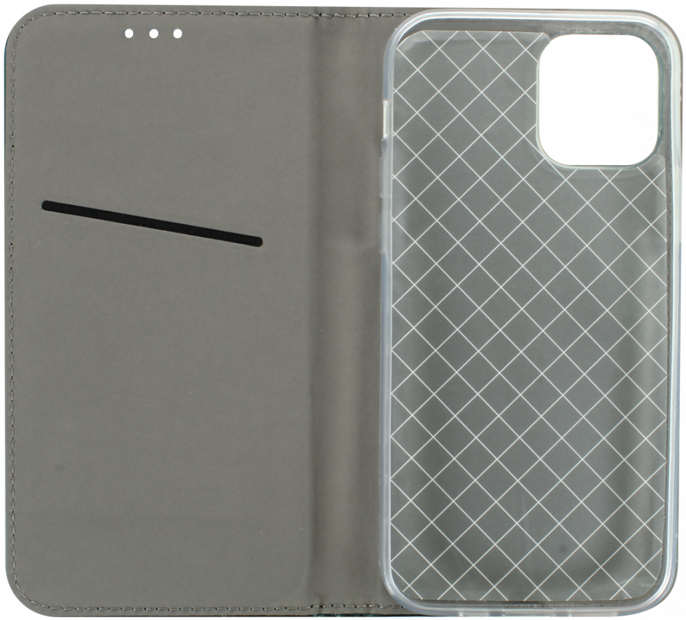 Apple iPhone 12 Pro oldalra nyíló flipes bőrtok asztali tartó funkciós sötétkék