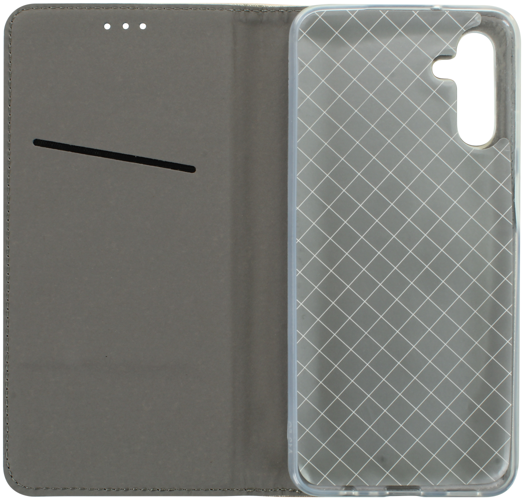 Samsung Galaxy A04s (SM-A047F) oldalra nyíló flipes bőrtok rombusz mintás sötétkék