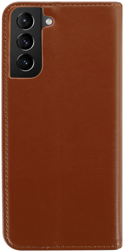 Samsung Galaxy S21 Plus 5G (SM-G996B) oldalra nyíló flipes bőrtok valódi bőr barna
