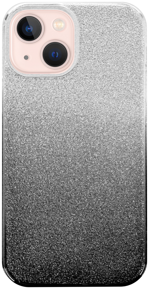 Apple iPhone 13 Mini szilikon tok csillogó hátlap fekete/ezüst