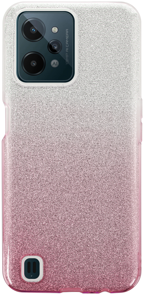 Realme C31 szilikon tok csillogó hátlap rózsaszín/ezüst