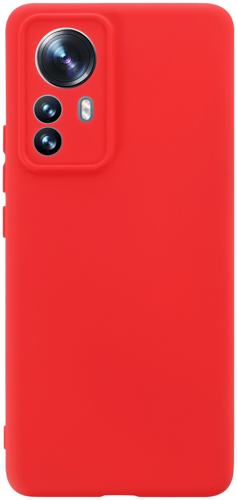 Xiaomi 12 Pro szilikon tok kameravédővel matt piros