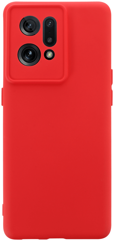 Oppo Find X5 szilikon tok kameravédővel matt piros