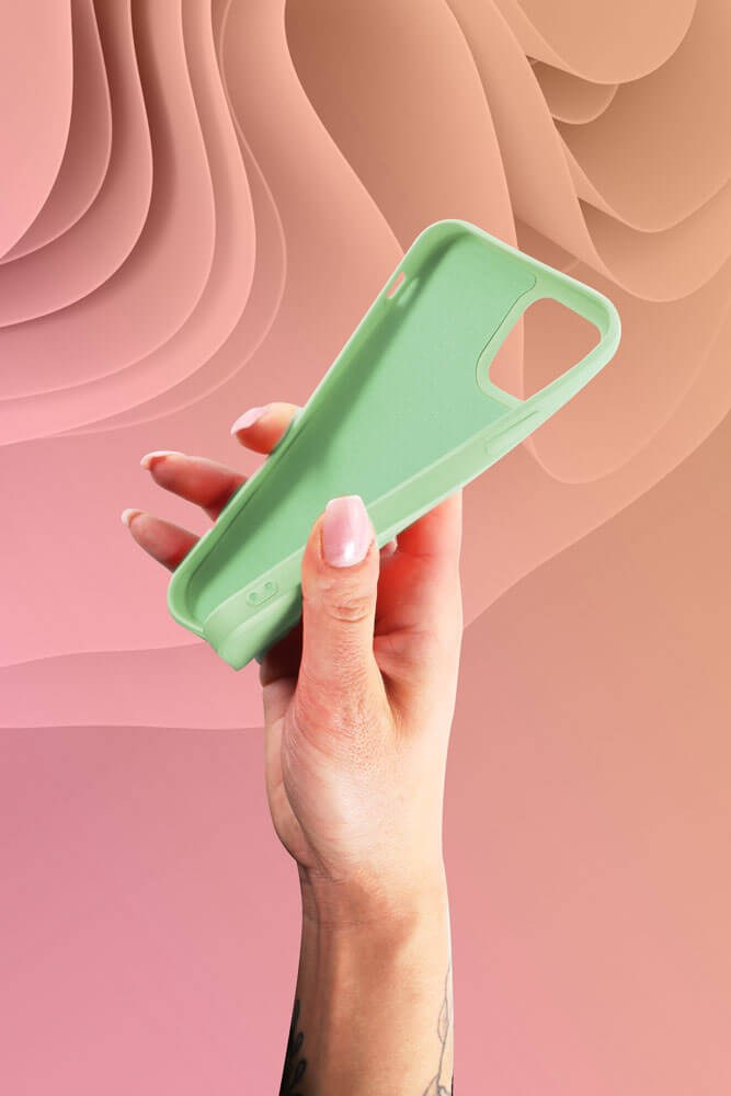 Apple iPhone 12 Pro szilikon tok matt világoszöld