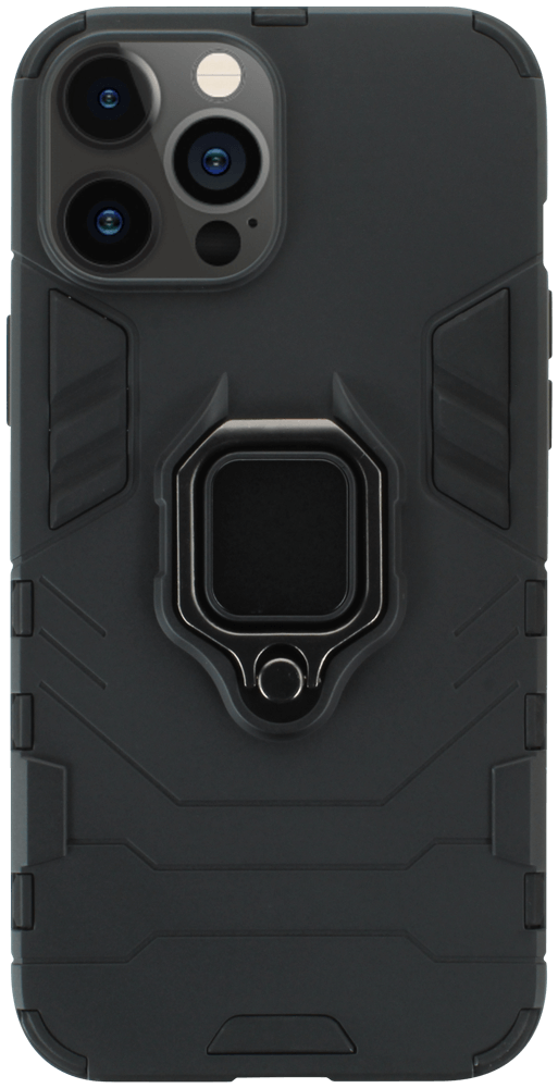 Apple iPhone 12 Pro Max ütésálló tok légpárnás sarkas, hibrid Ring Armor fekete