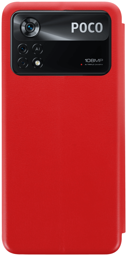 Xiaomi Poco X4 Pro 5G oldalra nyíló mágneses flipes bőrtok prémium minőség piros