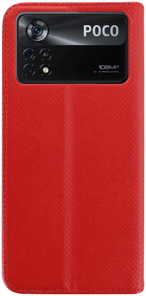 Xiaomi Poco X4 Pro 5G oldalra nyíló flipes bőrtok rombusz mintás piros