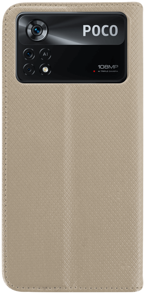 Xiaomi Poco X4 Pro 5G oldalra nyíló flipes bőrtok rombusz mintás arany