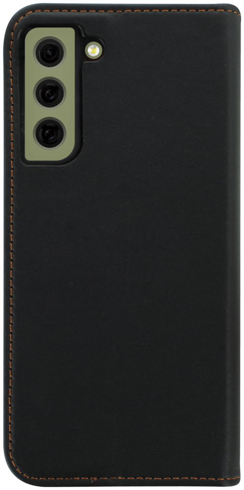 Samsung Galaxy S21 FE oldalra nyíló flipes bőrtok valódi bőr fekete