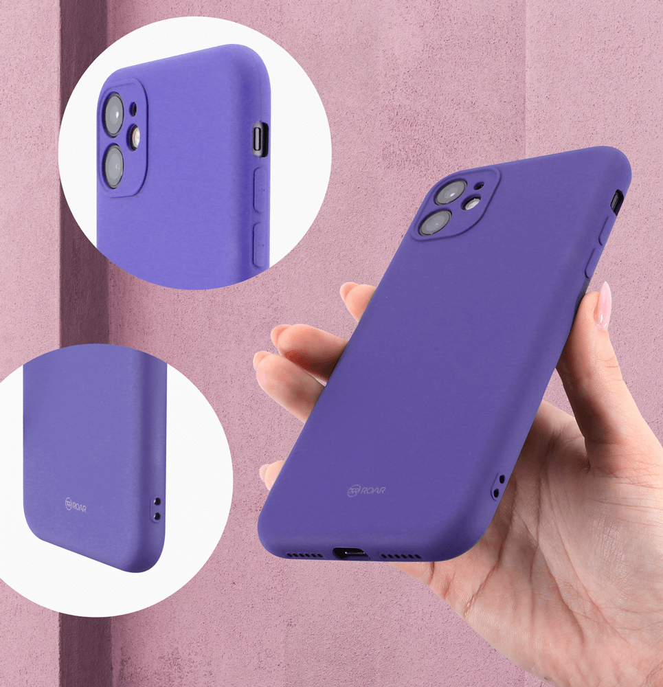 Samsung Galaxy A03s (SM-A037F) szilikon tok gyári ROAR kameravédővel lila