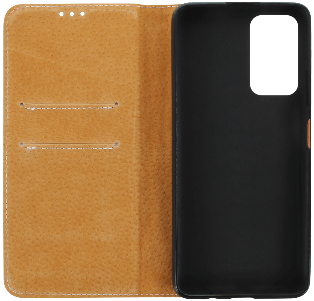 Xiaomi Poco M4 Pro 5G oldalra nyíló flipes bőrtok valódi bőr barna