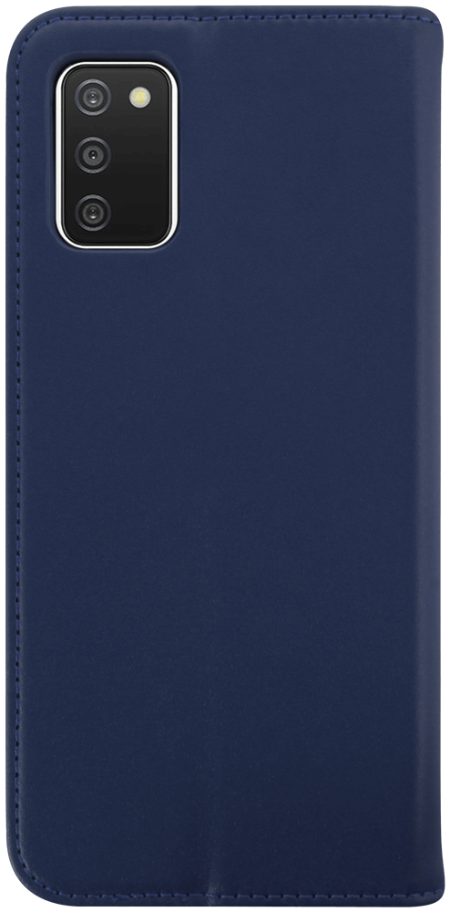 Samsung Galaxy A03s (SM-A037F) oldalra nyíló flipes bőrtok valódi bőr sötétkék