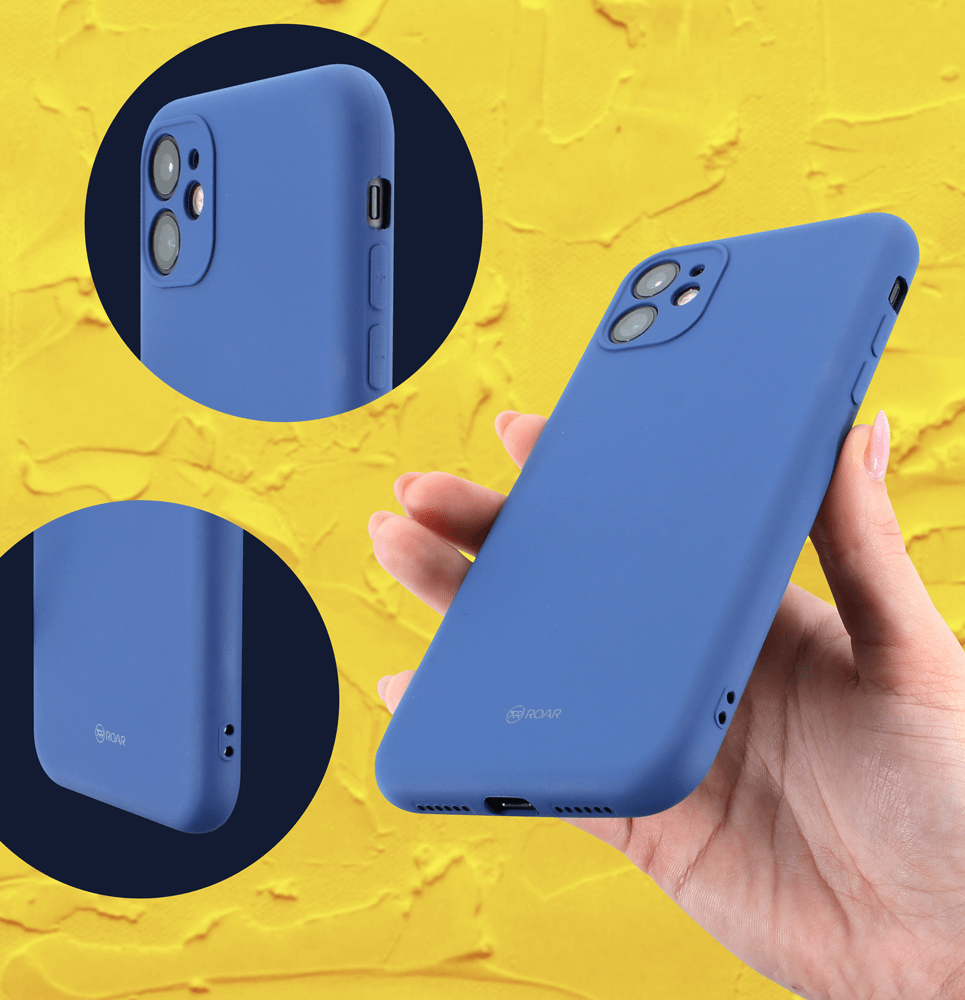 Samsung Galaxy A02s (SM-A025) szilikon tok gyári ROAR kameravédővel sötétkék