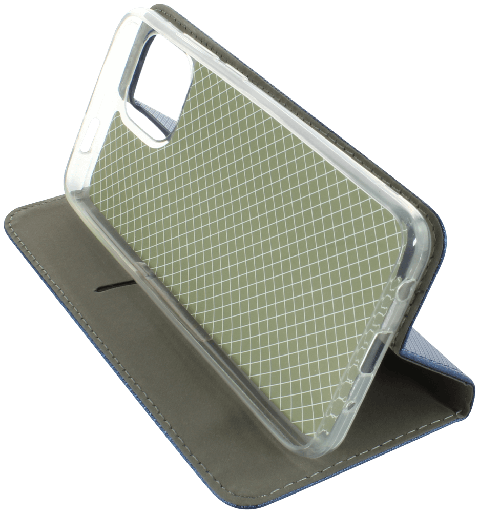 Xiaomi Redmi A1 oldalra nyíló flipes bőrtok rombusz mintás sötétkék