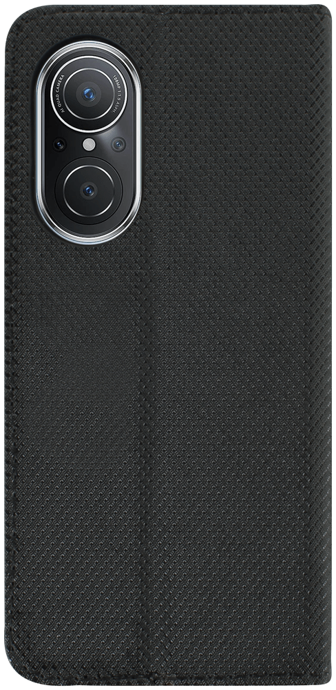 Huawei Nova 9 SE oldalra nyíló flipes bőrtok rombusz mintás fekete