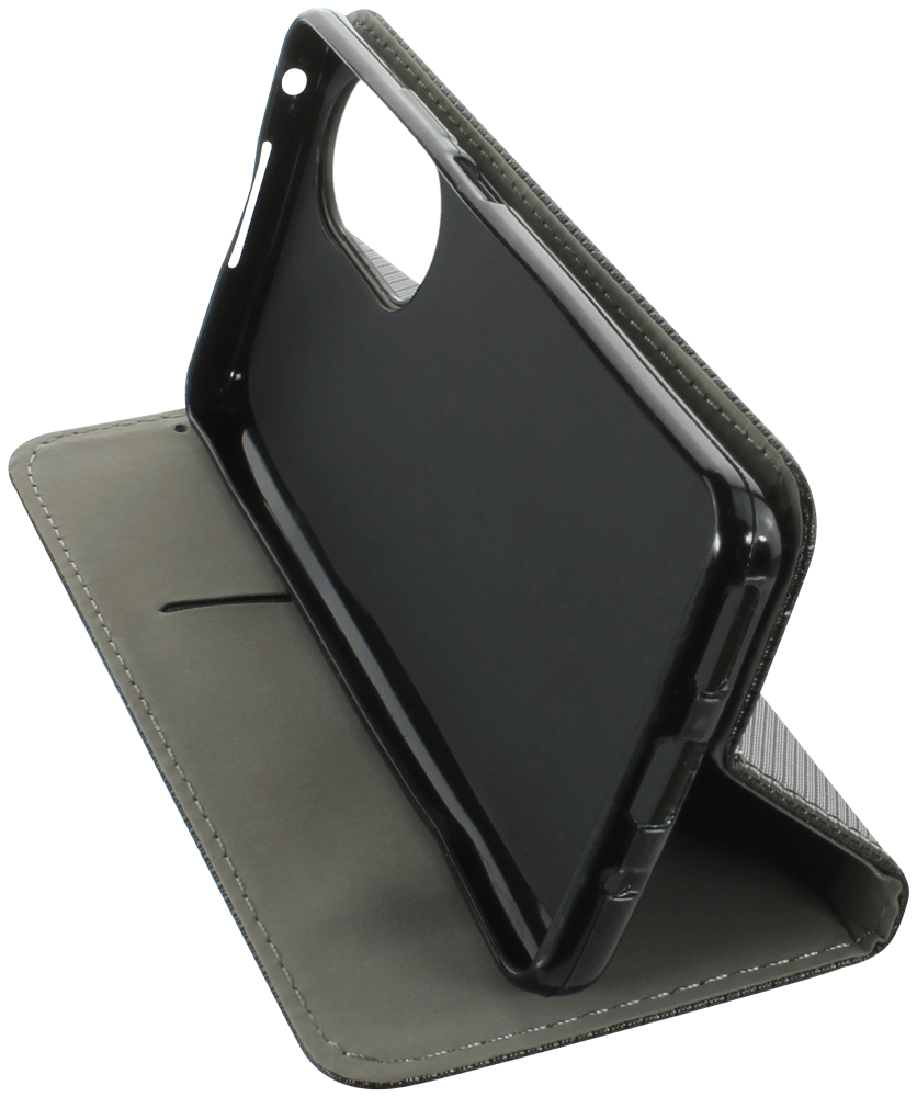 Huawei Nova 9 SE oldalra nyíló flipes bőrtok rombusz mintás fekete