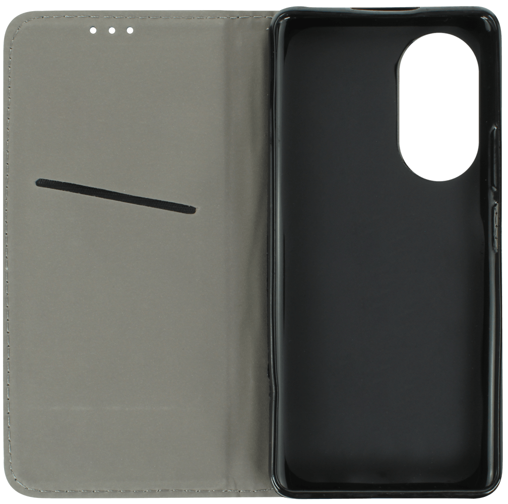 Huawei Nova 9 SE oldalra nyíló flipes bőrtok rombusz mintás fekete