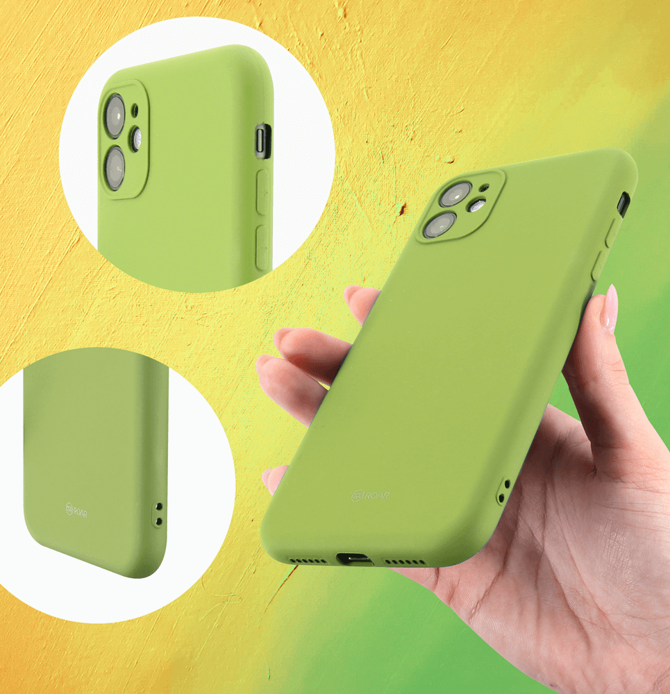 Samsung Galaxy A52s 5G (SM-A528B) szilikon tok gyári ROAR kameravédővel világoszöld