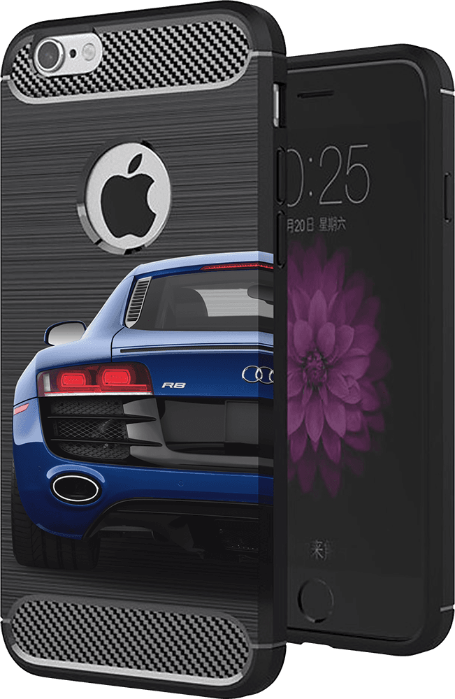 Apple iPhone 12 Pro Max ütésálló szilikon tok szálcsiszolt-karbon minta légpárnás sarok logó kihagyós fekete