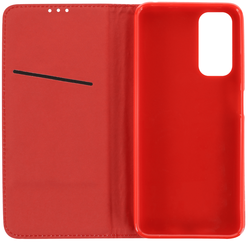 Xiaomi Poco M4 Pro oldalra nyíló flipes bőrtok rombusz mintás piros