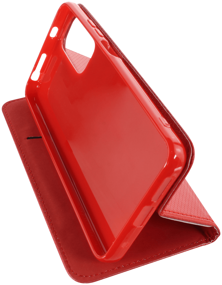 Xiaomi Redmi Note 11 oldalra nyíló flipes bőrtok rombusz mintás piros