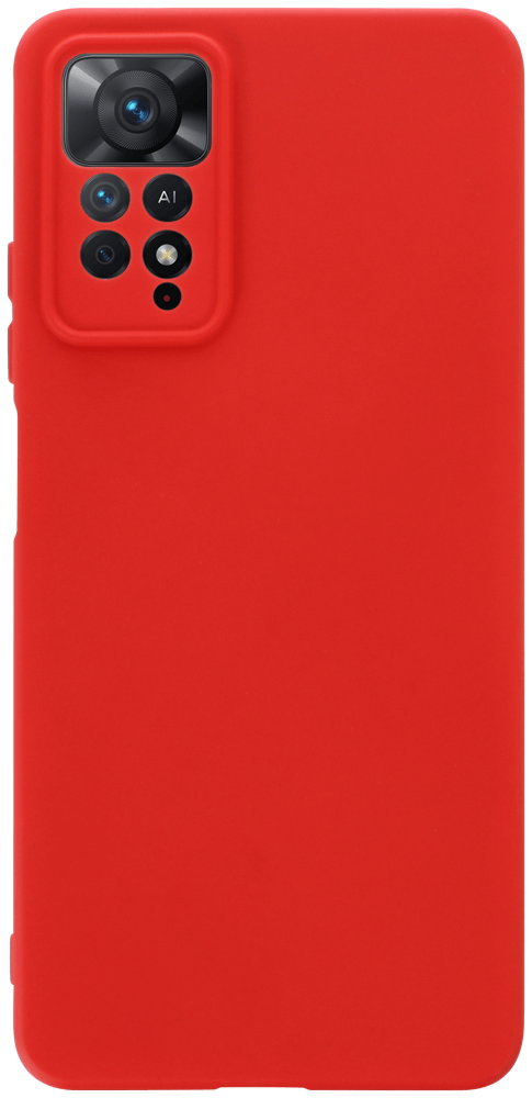 Xiaomi Redmi Note 11 Pro 5G szilikon tok kameravédővel matt piros