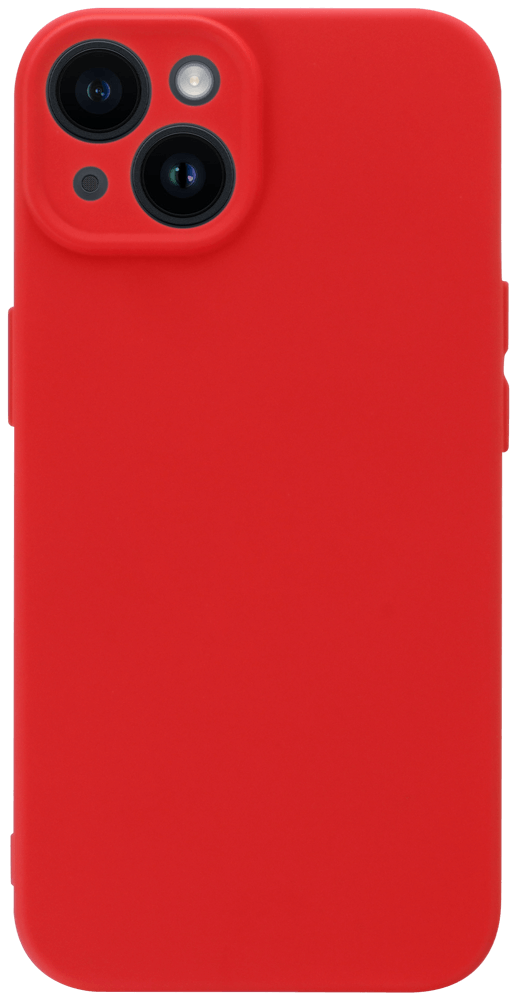 Apple iPhone 14 szilikon tok kameravédővel matt piros