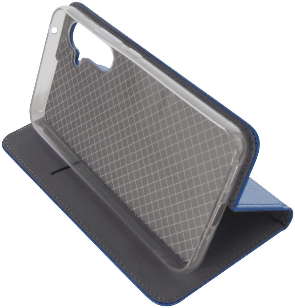 Samsung Galaxy A54 (SM-A546B) oldalra nyíló flipes bőrtok rombusz mintás sötétkék