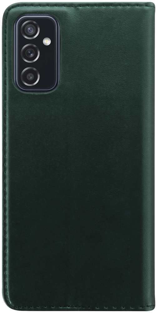 Samsung Galaxy M52 5G (SM-M526BR) oldalra nyíló flipes bőrtok asztali tartó funkciós sötétzöld
