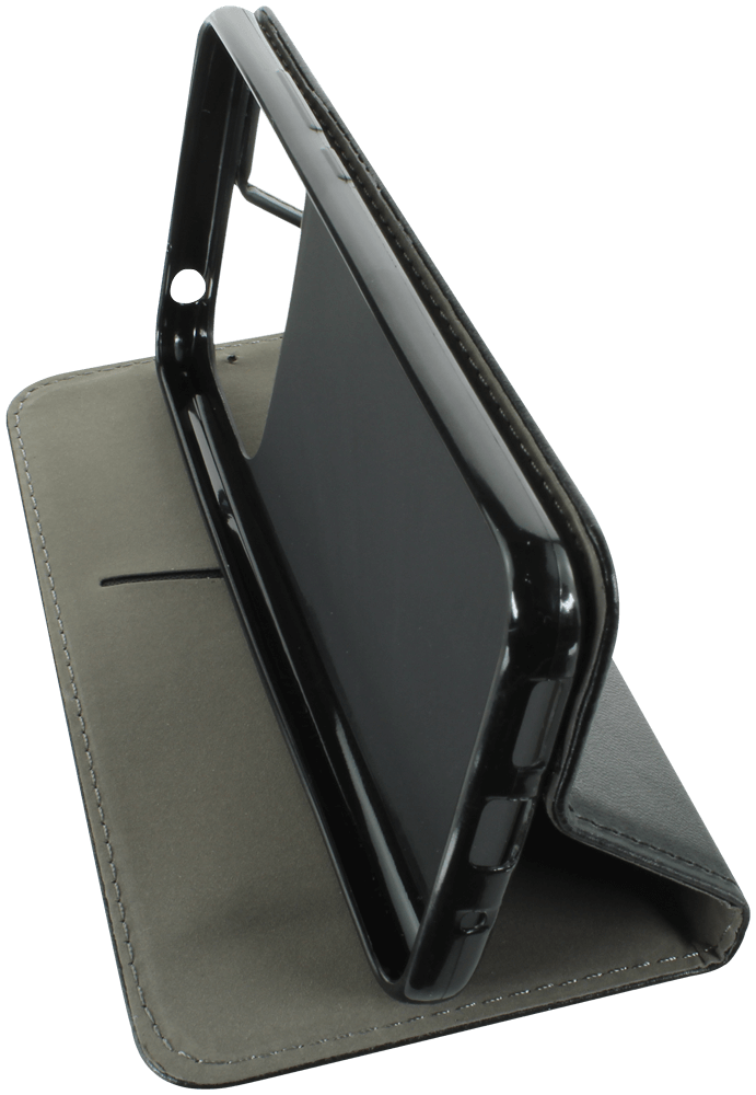 Xiaomi Poco C40 oldalra nyíló flipes bőrtok asztali tartó funkciós fekete