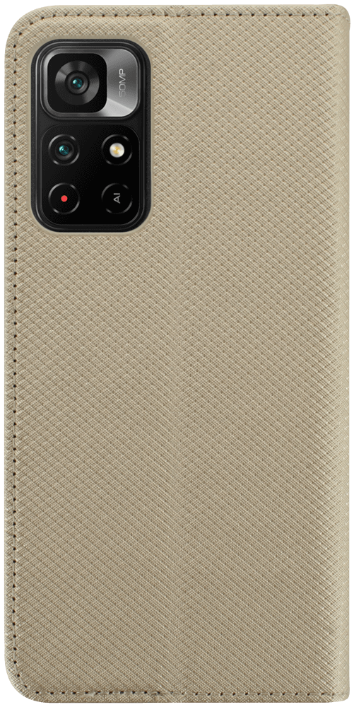 Xiaomi Redmi Note 11S 5G oldalra nyíló flipes bőrtok rombusz mintás arany