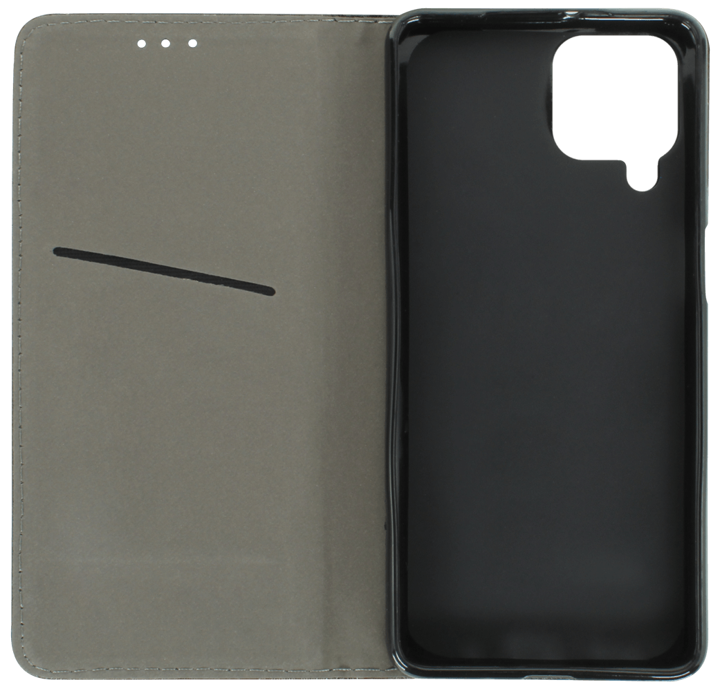 Samsung Galaxy M53 (SM-M536B) oldalra nyíló flipes bőrtok rombusz mintás fekete