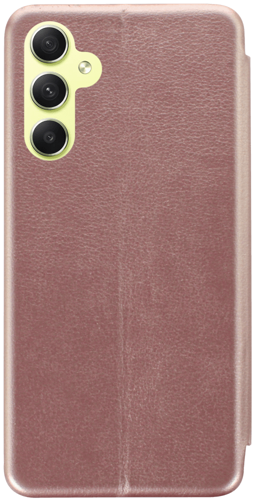 Samsung Galaxy A34 (SM-A346B) oldalra nyíló mágneses flipes bőrtok prémium minőség rozéarany