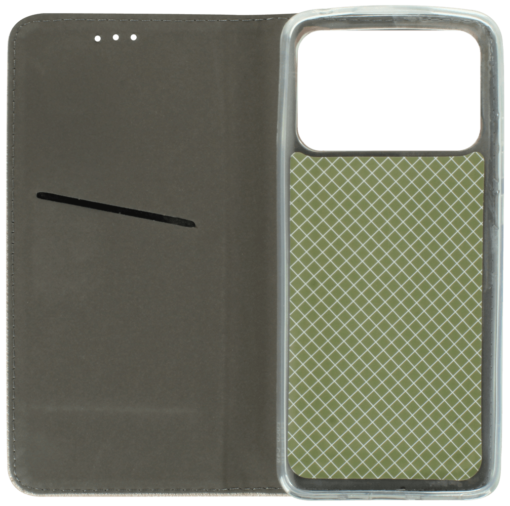 Xiaomi Poco C40 oldalra nyíló flipes bőrtok rombusz mintás arany