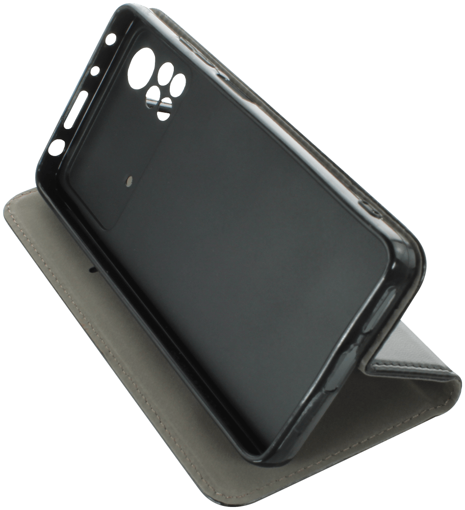 Xiaomi Poco X4 Pro 5G oldalra nyíló flipes bőrtok asztali tartó funkciós fekete