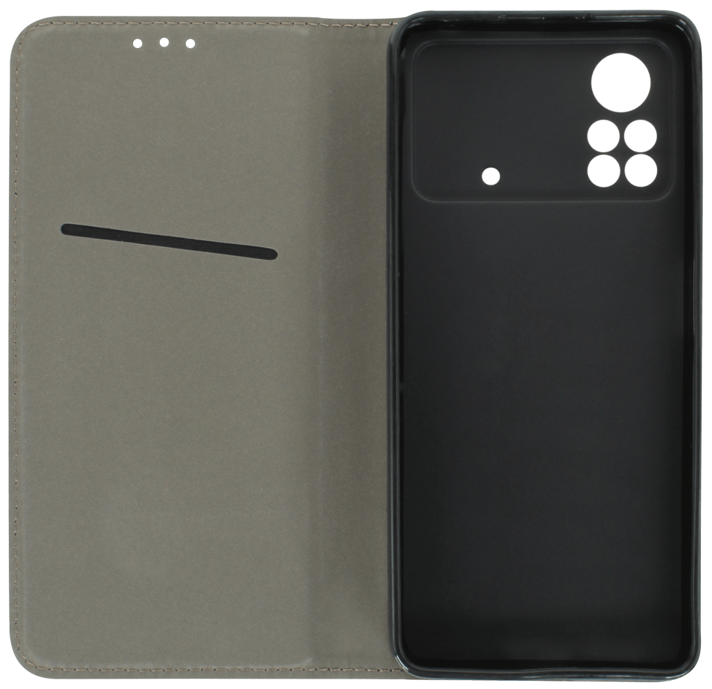 Xiaomi Poco X4 Pro 5G oldalra nyíló flipes bőrtok asztali tartó funkciós fekete